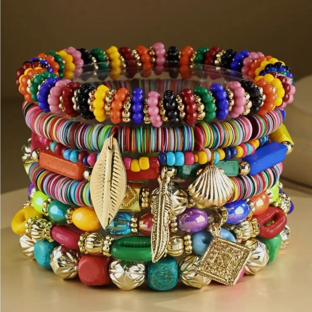 Colorful Beaded India Bracelet Set